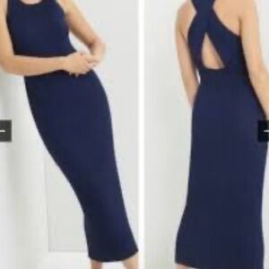 Anthropologie Navy Backless‎ Dress